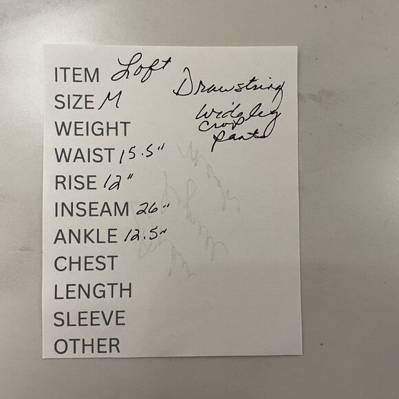 LOFT Emory Wide Leg Ankle Pants Size M Blue White Stripe Lyocell Drawstring NEW - Picture 11 of 11